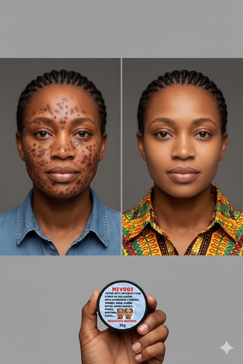 Créme miracle anti imperfections Miyodi (boutons,ride,mami , hyperpigmentation,melasma,entre jambes noirs,fard,acnés,pores dilatés, rougeurs Resultat visible en 7j)tout type de peaux et teint 30g pour homme et femmes